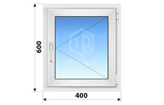 Поворотное пластиковое окно 400x600