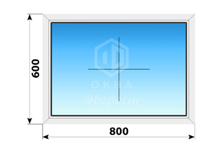 Глухое пластиковое окно 800x600