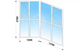 Теплое пластиковое панорамное остекление балкона П-44 3200x2700