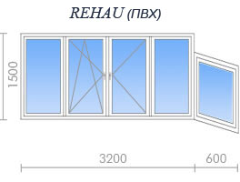 Остекление балкона rehau